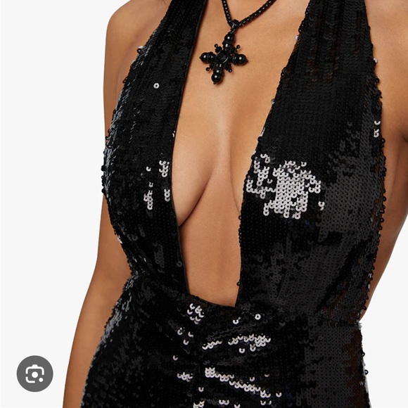 NWT Weworewhat sequin halter dress size 10 - Picture 2 of 5